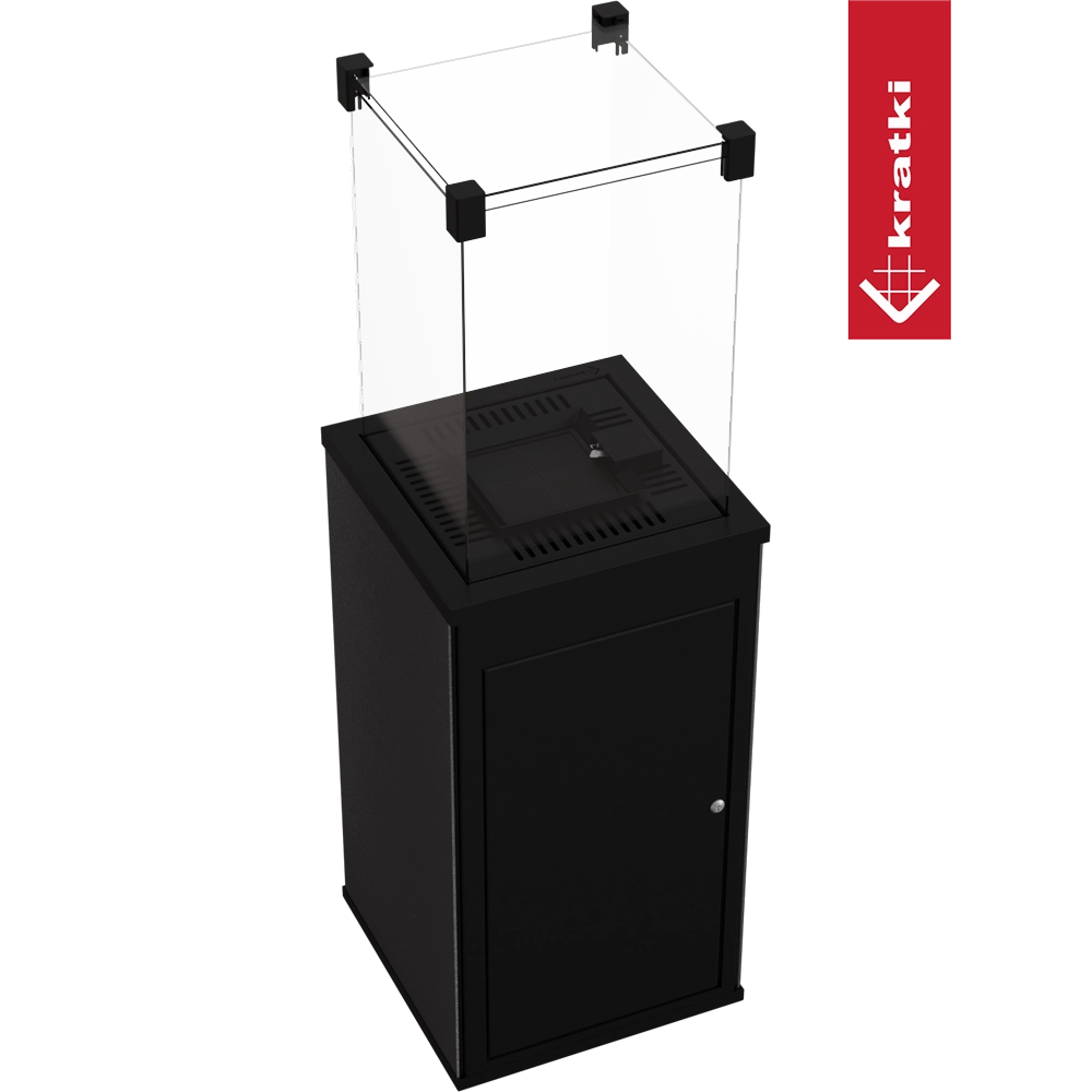 Kratki Patio terrasverwarming met glazen windscherm