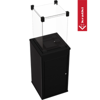 Kratki Patio terrasverwarming met glazen windscherm