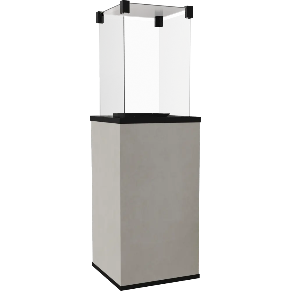 Kratki Patio terrasverwarming met glazen windscherm en witte behuizing