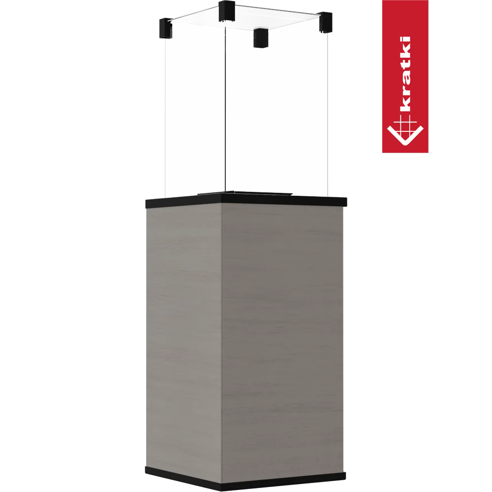 Kratki Patio terrasverwarmer met glas en grijze behuizing