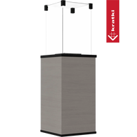 Kratki Patio terrasverwarmer met glas en grijze behuizing