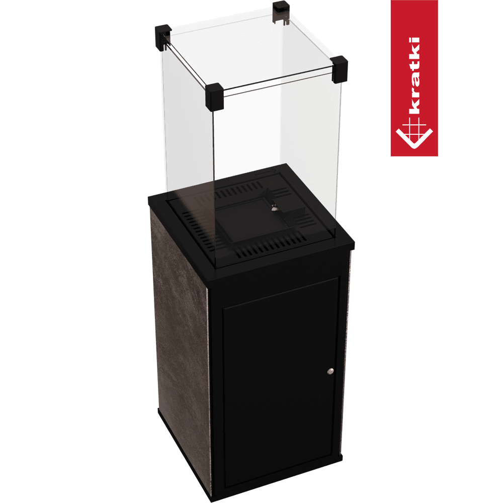 Kratki Patio terrasverwarmer met glazen ombouw