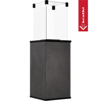 Kratki Patio terrasverwarmer met glazen ombouw en grijze behuizing