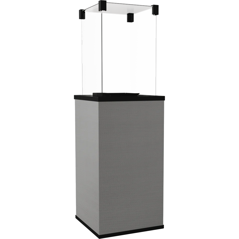 Krátki Patio terrasverwarmer met glazen beschermkap op transparante achtergrond