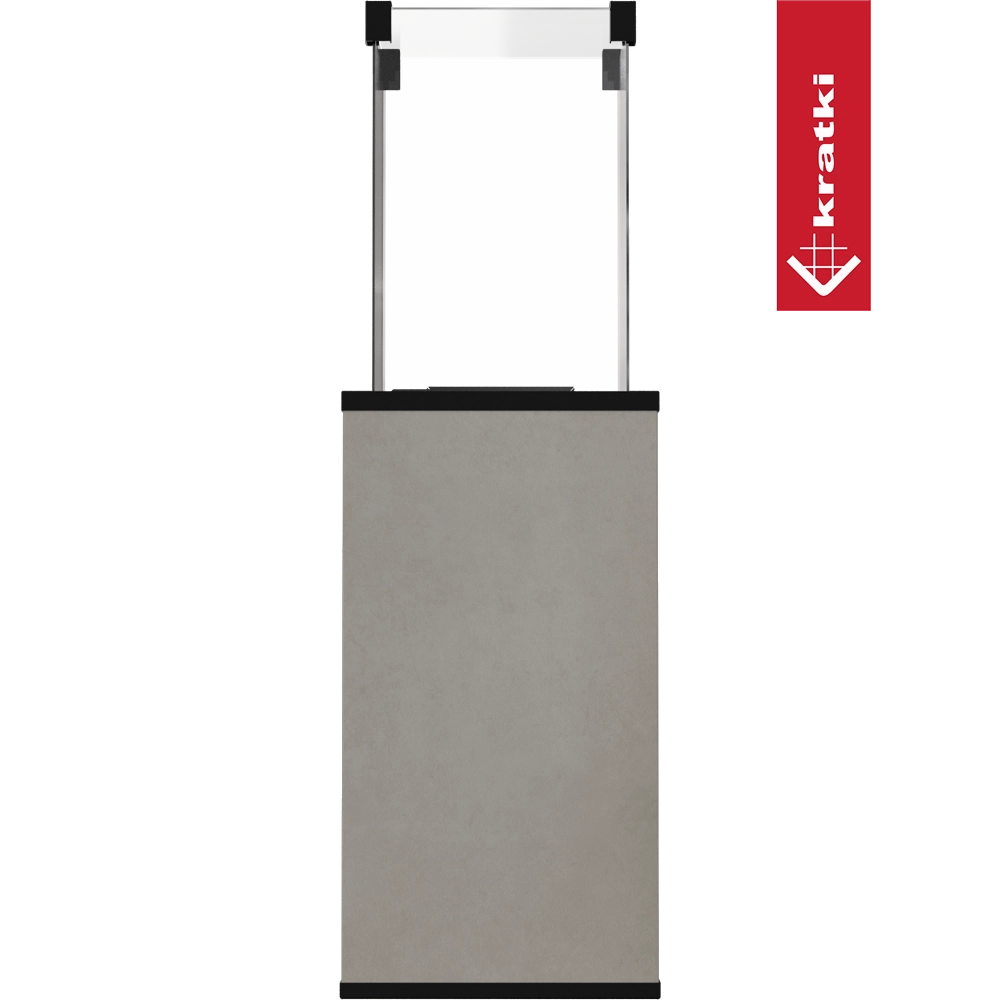 Kratki Patio hangend rechthoekig toestel met beige behuizing en zwarte randen