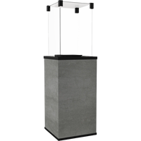 Kratki Patio terrasverwarmer met glazen ombouw en grijze rechthoekige voet