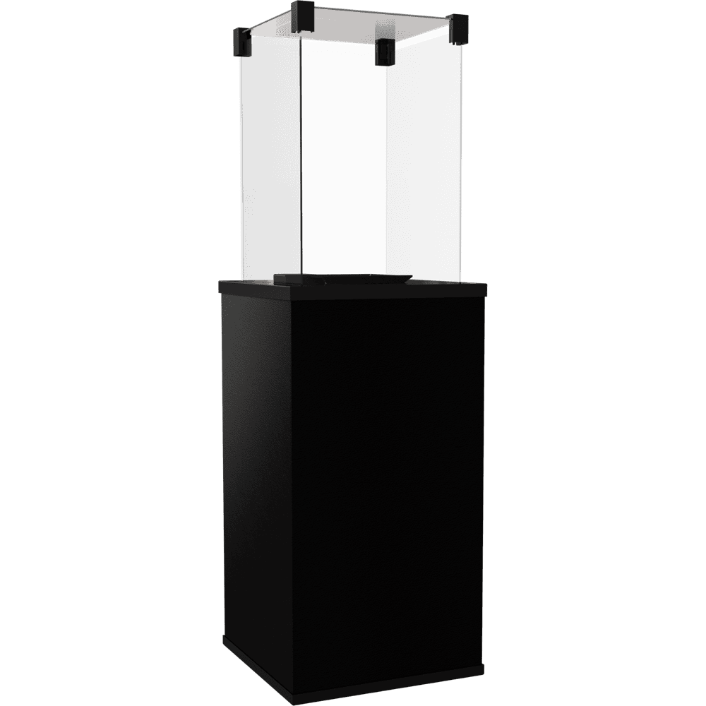 Kratki Patio zwarte terrasverwarmer met glazen schoorsteen