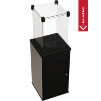 Kratki Patio terrasverwarmer met glazen ombouw en zwarte behuizing
