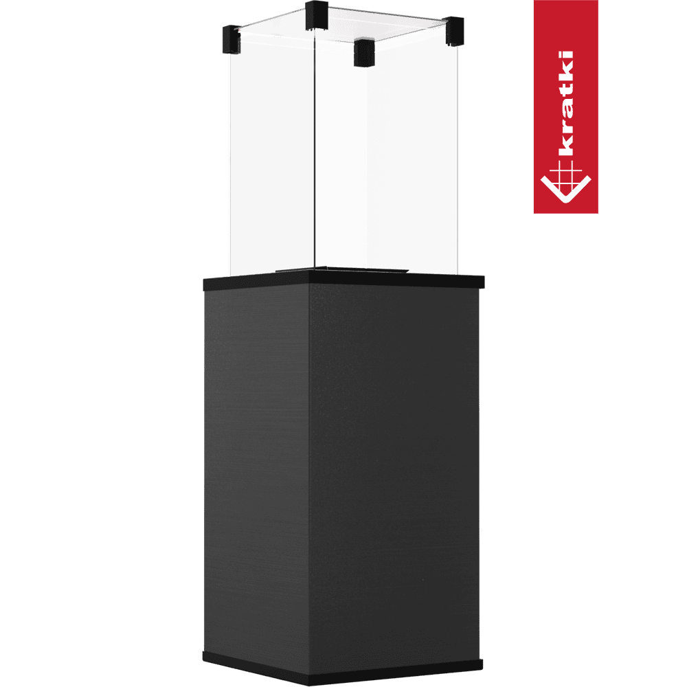 Kratki Patio terrasverwarmer met glazen ombouw en zwart frame