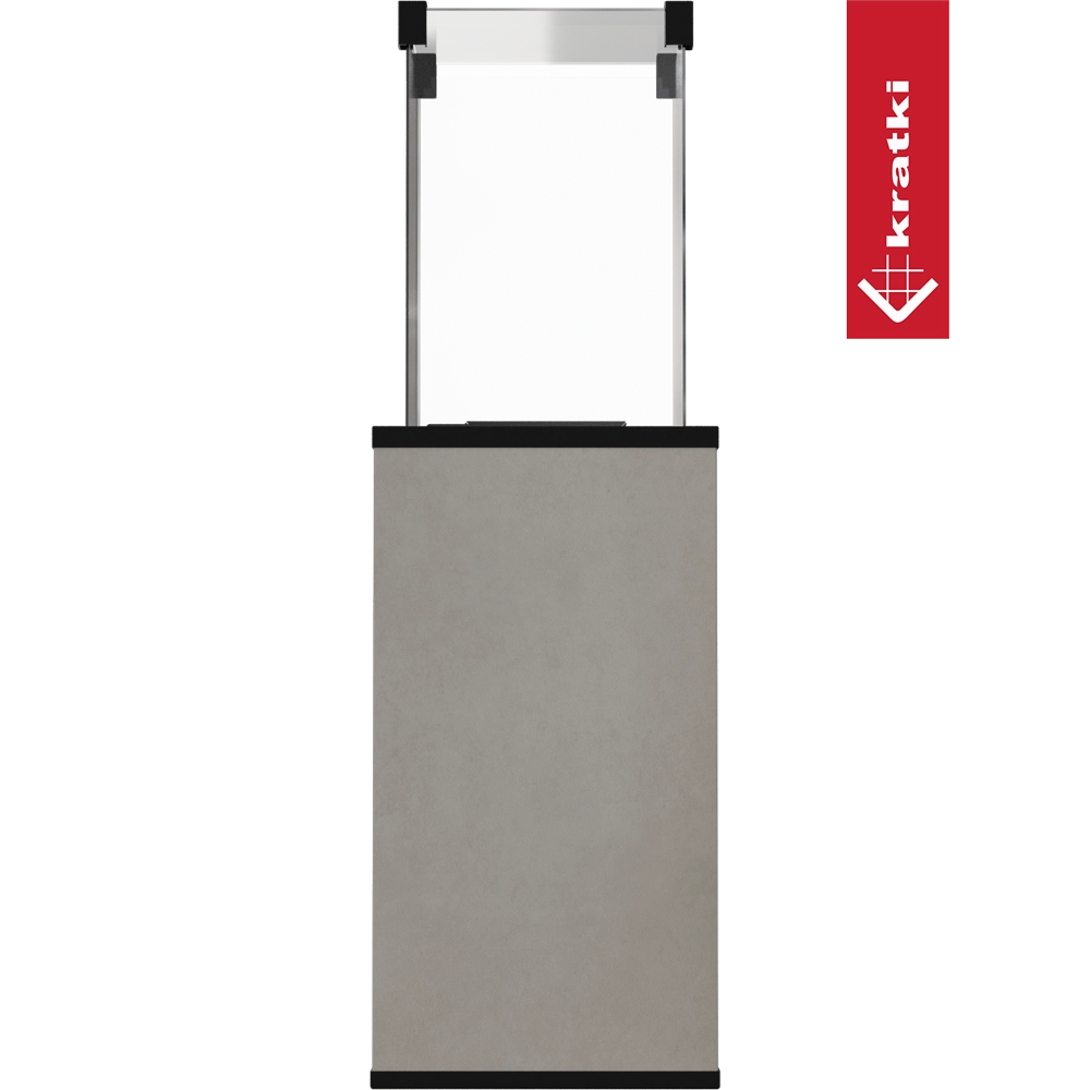 Kratki Patio terrasheater met hoge metalen behuizing en logo