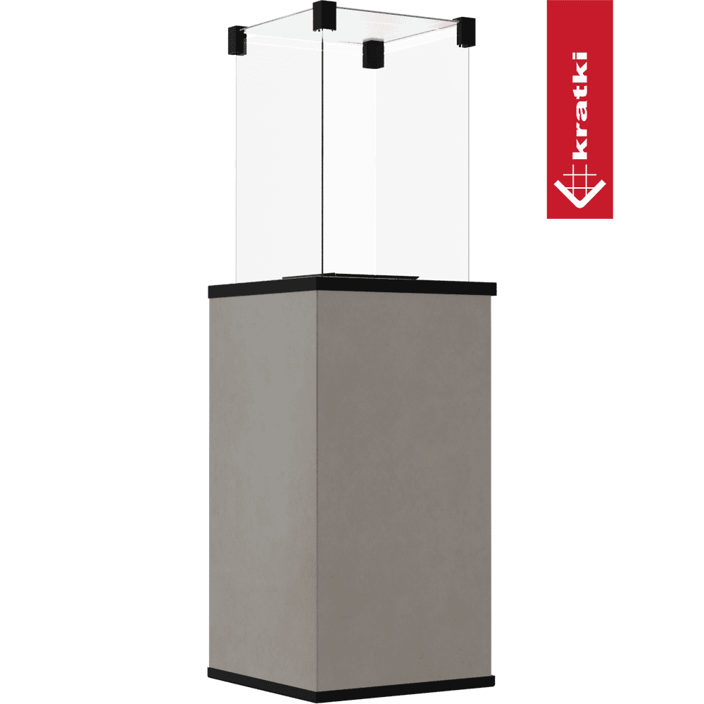 Kratki Patio terrasverwarmer met glazen behuizing en grijze sokkel