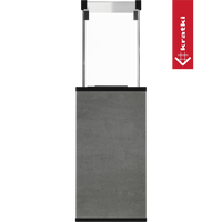 Kratki Patio terrasverwarmer met glazen behuizing en grijze ombouw