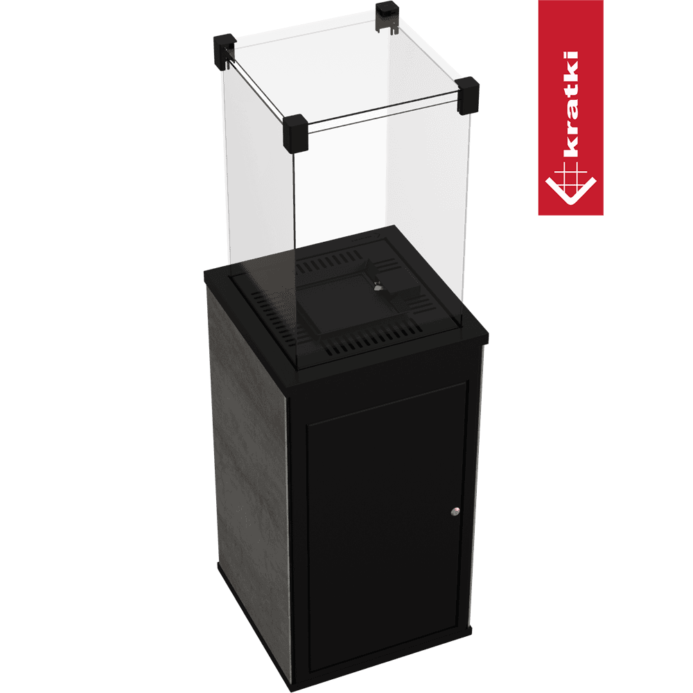 Kratki Patio terrasverwarmer met glazen windschermen