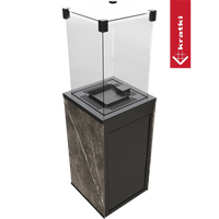 Kratki Patio terrasheater met glazen windschermen