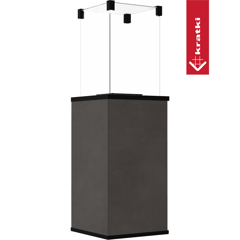 Zwarte Kratki Patio terrasverwarmer met glazen bovenconstructie