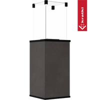 Zwarte Kratki Patio terrasverwarmer met glazen bovenconstructie