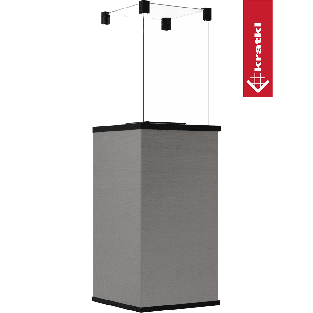 Kratki Patio terrasverwarmer met grijze behuizing en zwarte bovenconstructie
