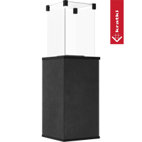 Kratki Patio terrasheater zwart met glazen windscherm