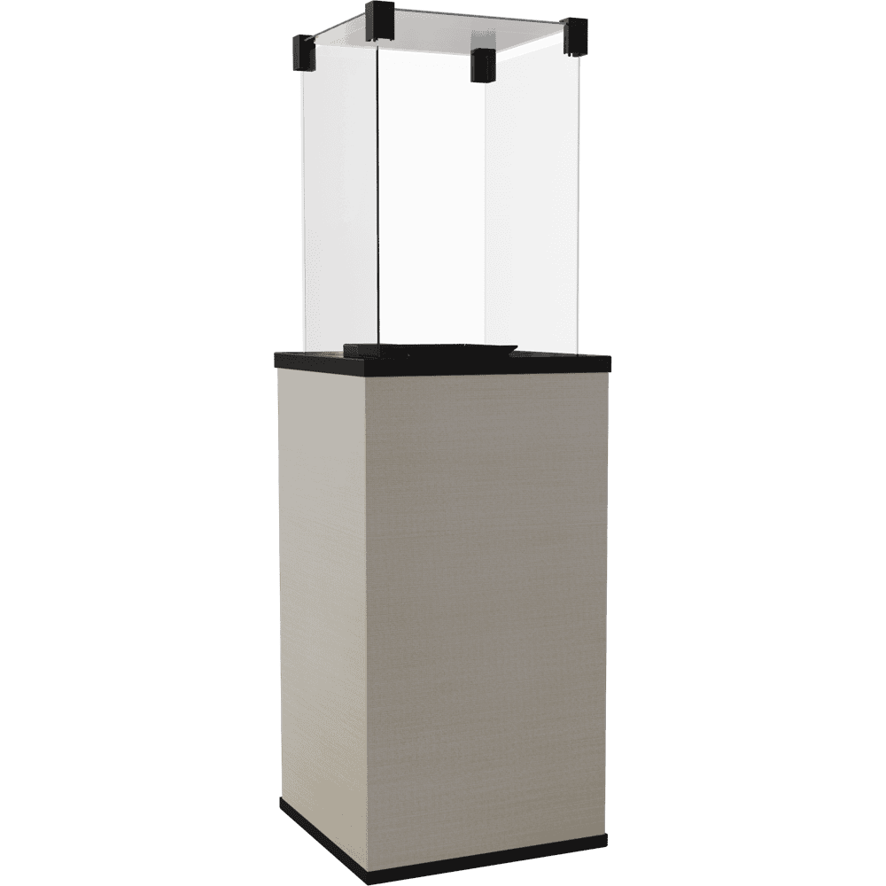 Kratki Patio terrasheater met zwarte glazen bovenzijde en beige omkasting
