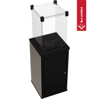 Kratki Patio terrasverwarmer met glazen ombouw en zwarte kast