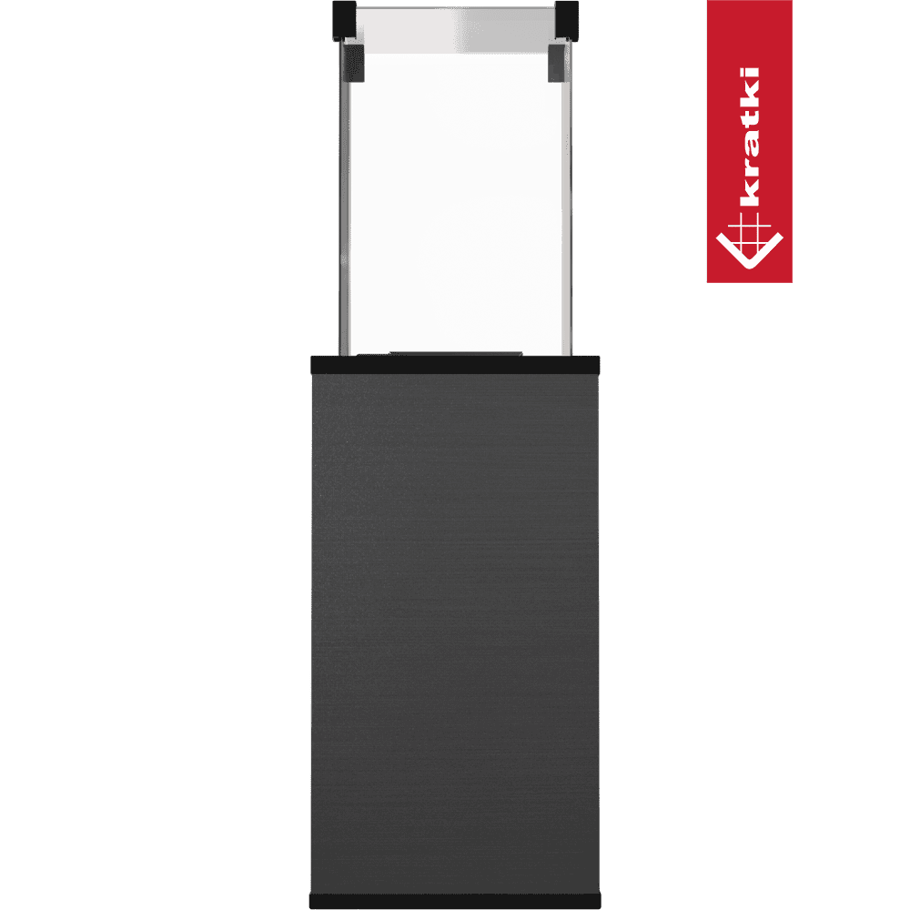 Kratki Patio terrasverwarmer op groene achtergrond met logo