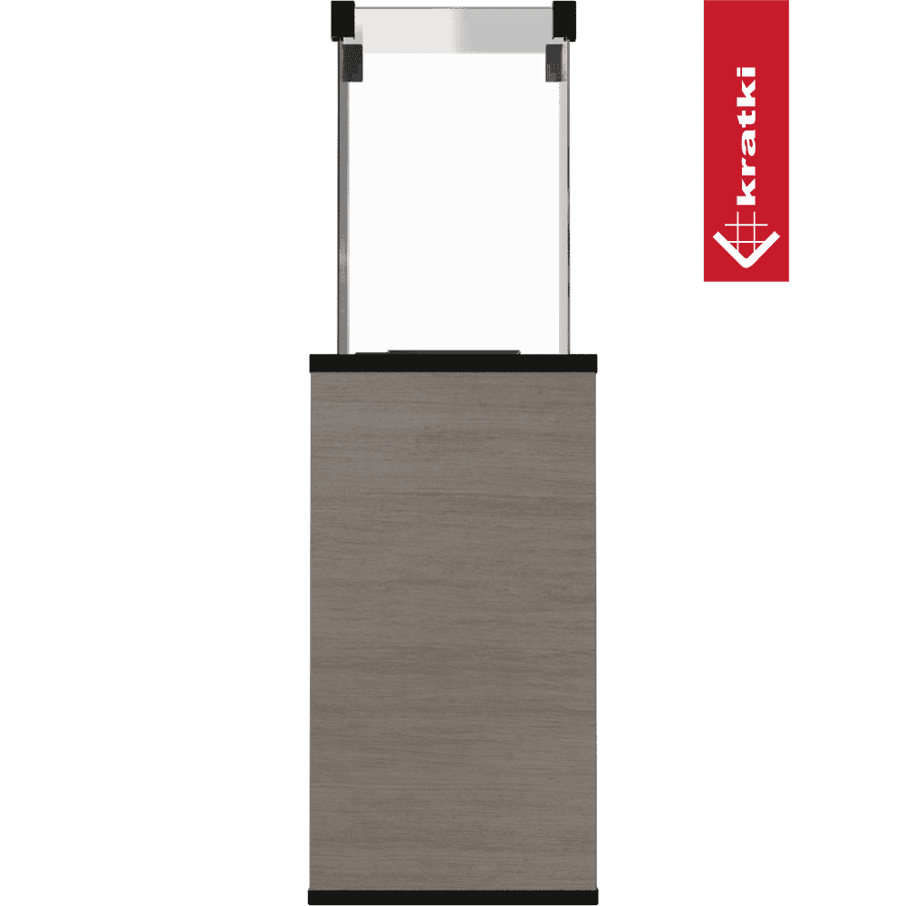 Kratki Patio terrashaard met grijze omkasting en glazen buis