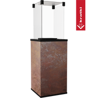 Kratki Patio terrasverwarmer met bruine metalen behuizing en glazen bovenkant