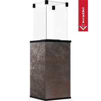 Kratki Patio terrasverwarmer met glazen kolom en roestbruine behuizing