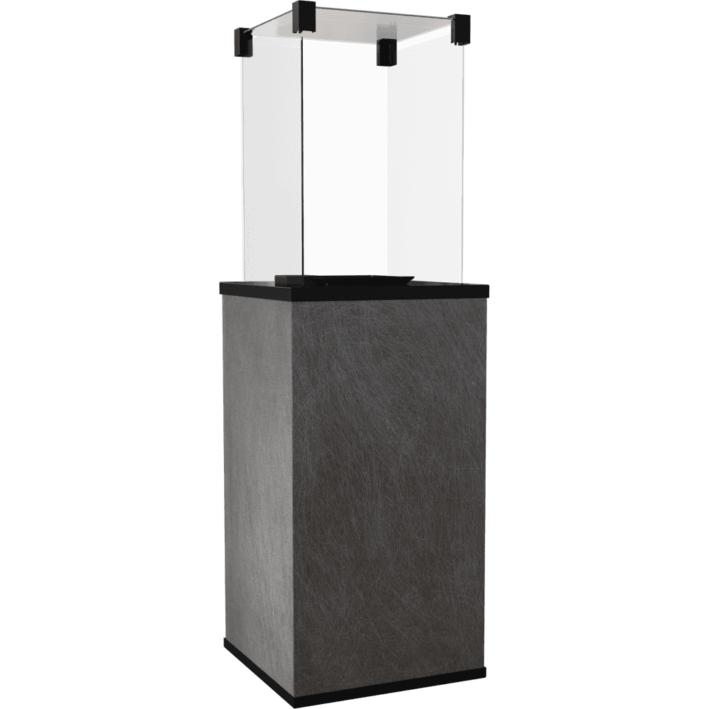 Kratki Patio terrasheater met glazen windscherm en grijze behuizing