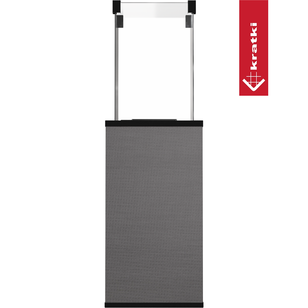Kratki Patio vrijstaande terrasverwarmer met glazen bovenbouw op transparante achtergrond