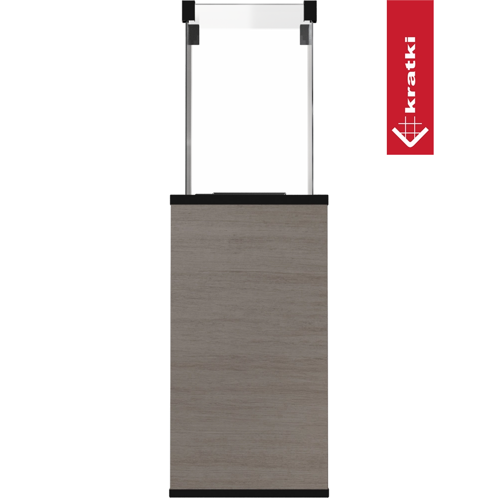 Kratki Patio haard met houtkleurige behuizing en glazen bovenconstructie