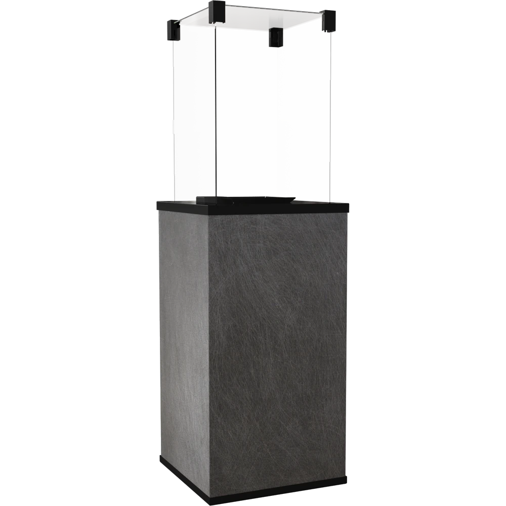 Kratki Patio zwarte terrasverwarmer met glazen beschermkap op transparante achtergrond