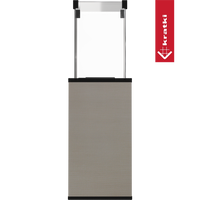 Kratki Patio terrasverwarming met glazen behuizing en beige omkasting
