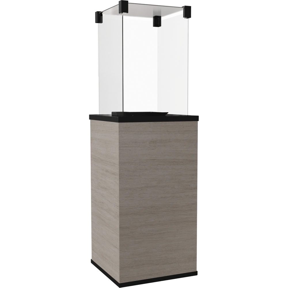 Kratki Patio terrasheater met glazen windscherm en lichte omkasting