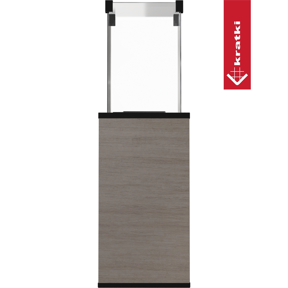 Kratki Patio terrasverwarmer met grijze bekleding en glazen bovenzijde