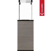 Kratki Patio terrasverwarmer met grijze bekleding en glazen bovenzijde