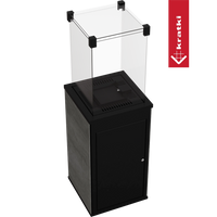 Kratki Patio terrasverwarmer met glazen ombouw en zwarte behuizing