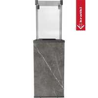 Kratki Patio terrasverwarmer met grijze steenlook omkasting en glazen bovenkant