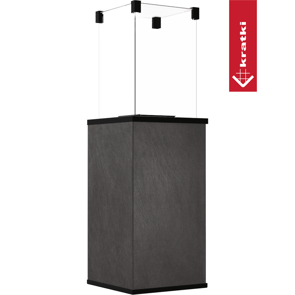 Kratki Patio terrasverwarmer met glazen ombouw en grijze behuizing