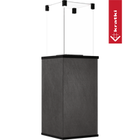 Kratki Patio terrasverwarmer met glazen ombouw en grijze behuizing