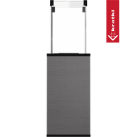 Kratki Patio haard met grijze behuizing en twee hoge transparante panelen