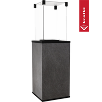 Kratki Patio terrasverwarmer met glazen ombouw op transparante achtergrond