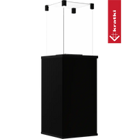 Kratki Patio Mini terrasverwarmer met glazen cilinder en zwarte voet
