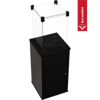 Kratki Patio Mini met zwarte vierkante behuizing en zichtbare ophangconstructie