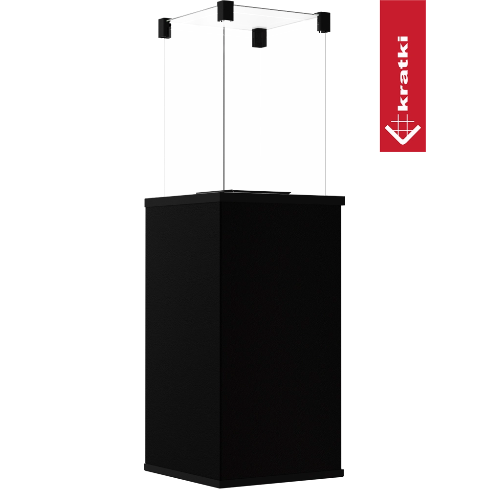 Zwarte Kratki Patio Mini terrasverwarmer met transparante ombouw