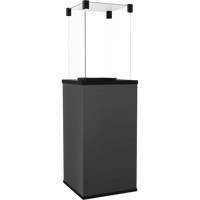 Kratki Patio Mini zwarte terrashaard met glazen ombouw op transparante achtergrond