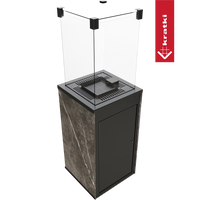 Kratki Patio Mini terrashaard met glazen ombouw en gesloten zwarte kast