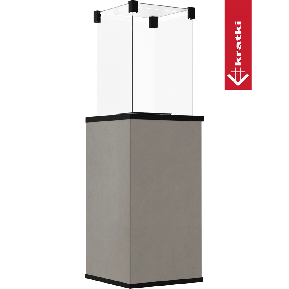 Kratki Patio Mini terrasheater met glazen kolom en grijze sokkel
