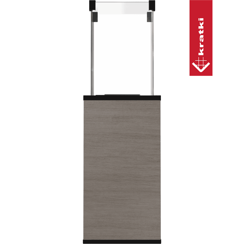 Kratki Patio Mini terrasverwarmer met grijze behuizing en glazen bovenkant