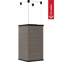 Kratki Patio Mini terrasverwarmer met glazen kolom en houten onderkast